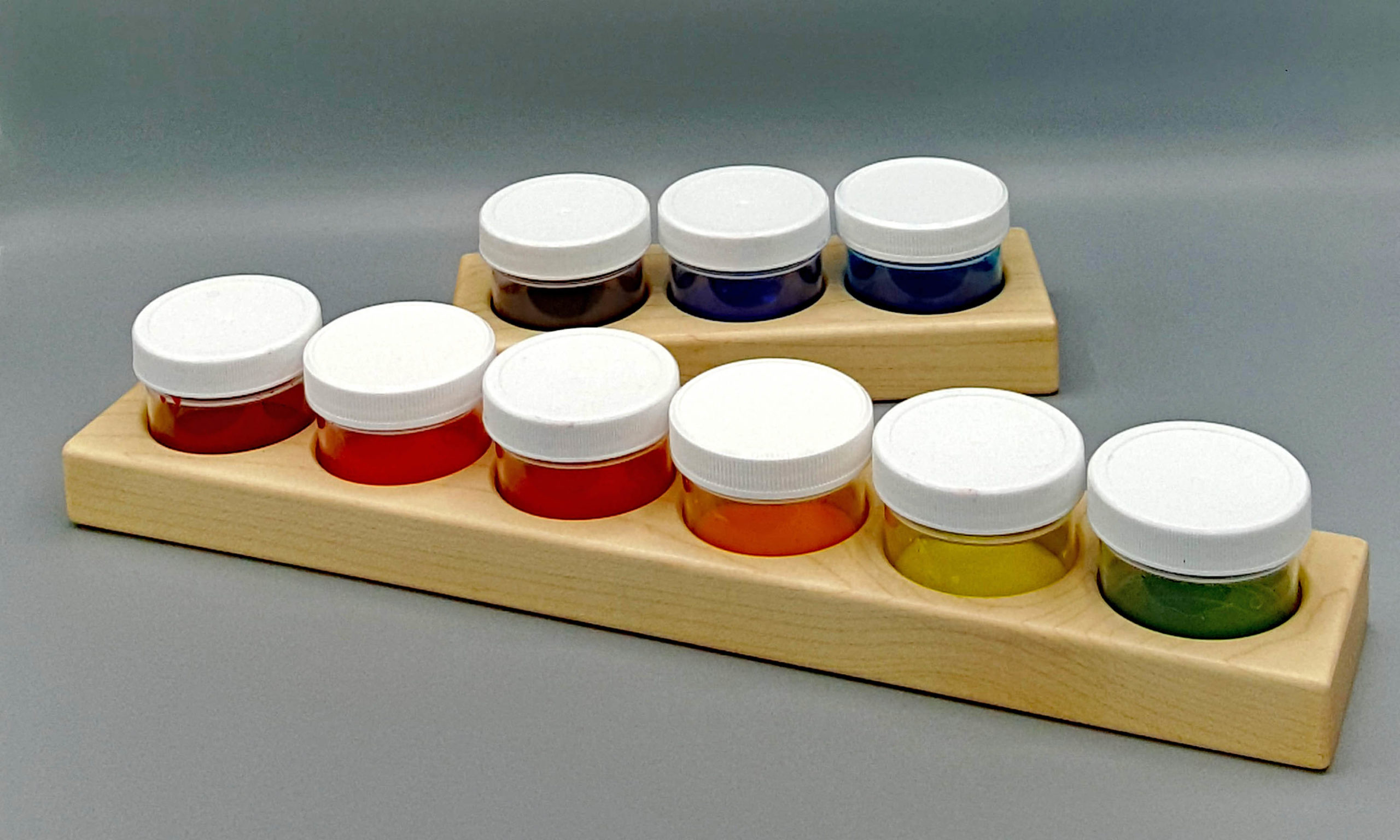 Wooden Holder for Three Paint Jars