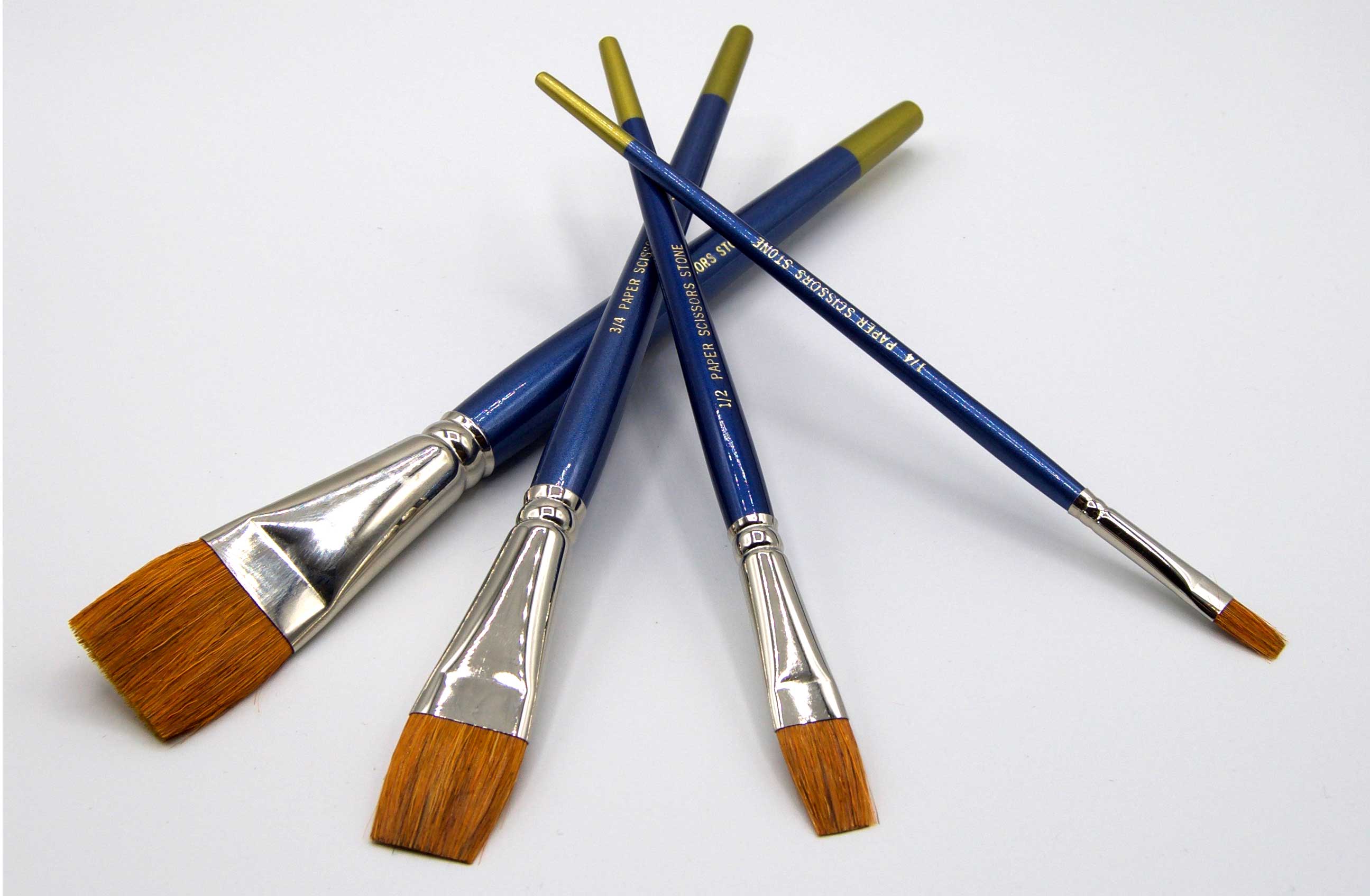 Natural Hair Watercolor Brushes Flats PAPER SCISSORS STONE