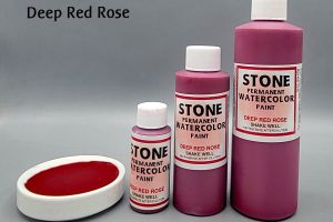 Stone Watercolor Paint Red Rose