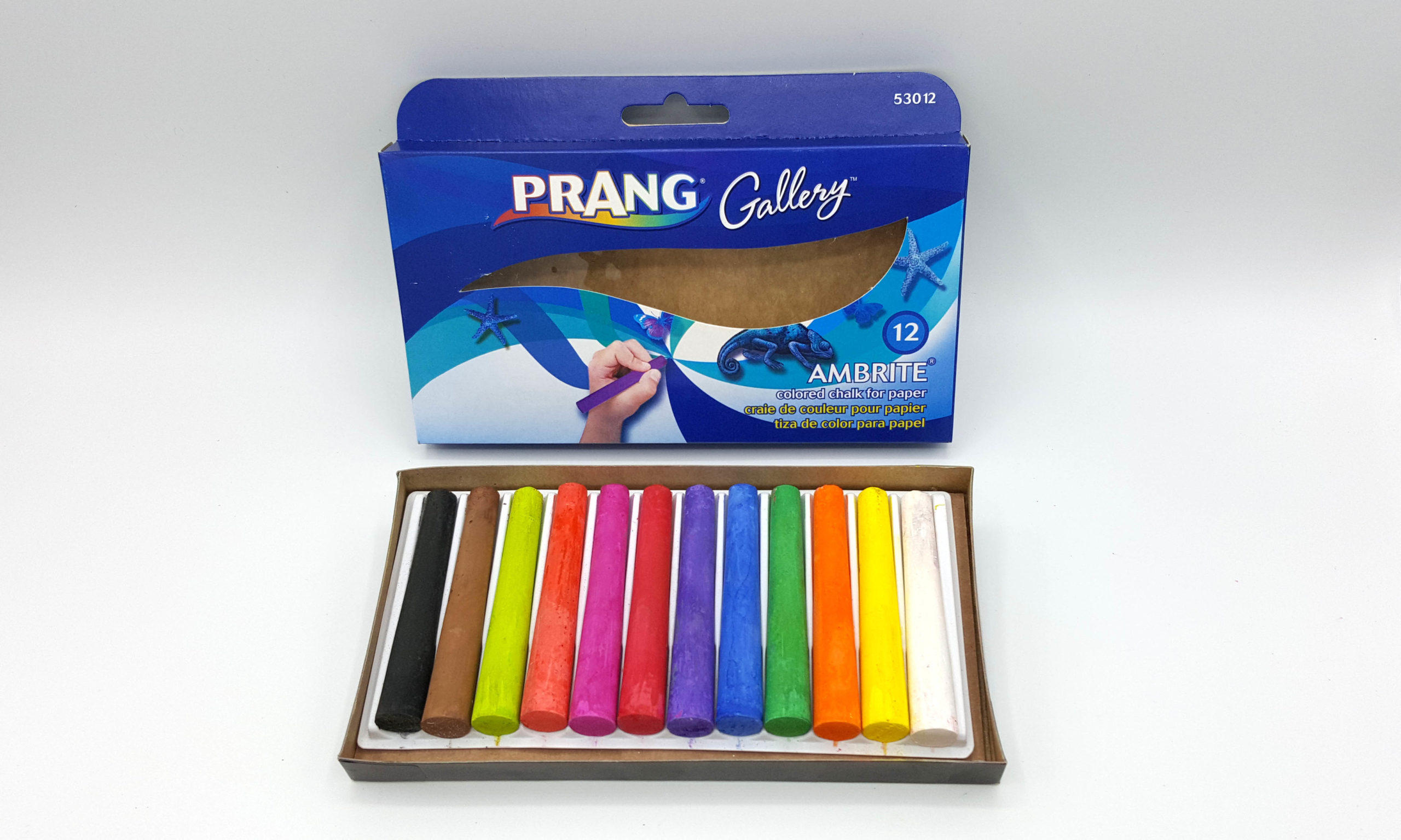 Prang Ambrite Blackboard Drawing Chalk -12 Assorted Colors • PAPER SCISSORS  STONE