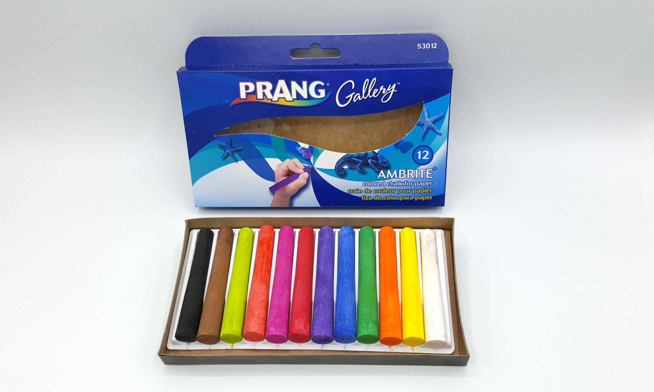 Prang Ambrite Blackboard Drawing Chalk -12 Assorted Colors • PAPER