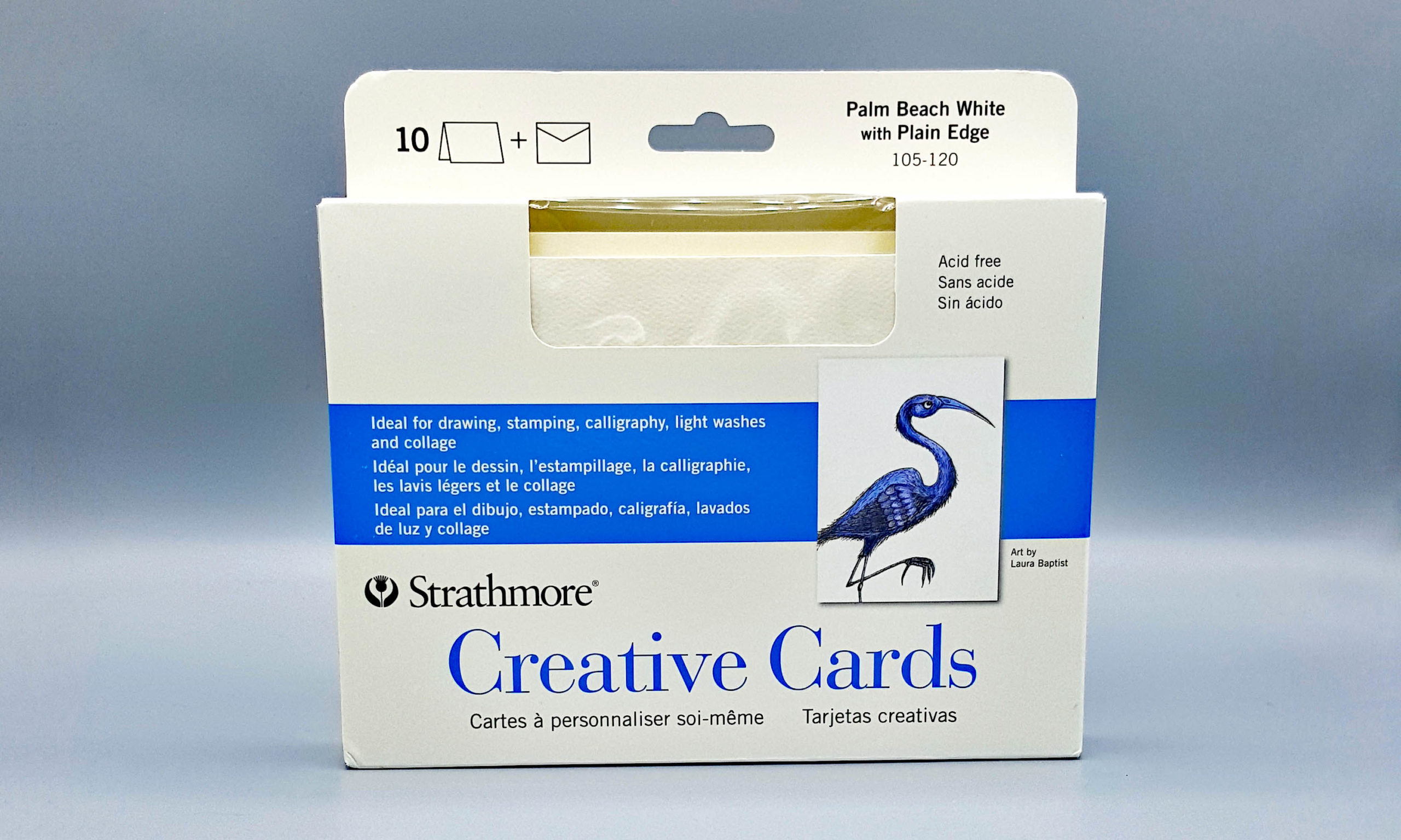 Strathmore Blank Greeting Cards with Envelopes - Palm Beach White