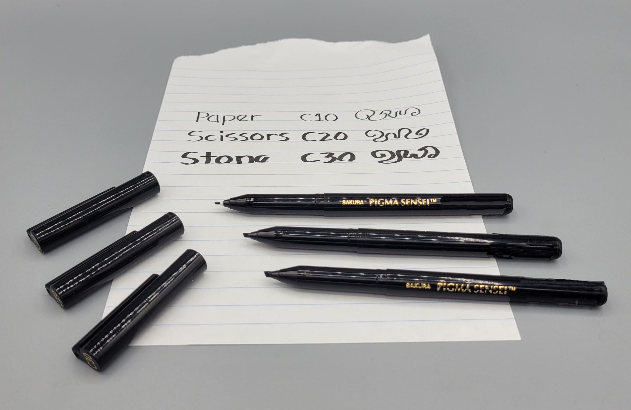 Micron Sensei Pens • PAPER SCISSORS STONE