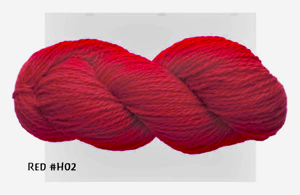 2a. Vermilion Red - 3 ply Worsted 100% Domestic Wool