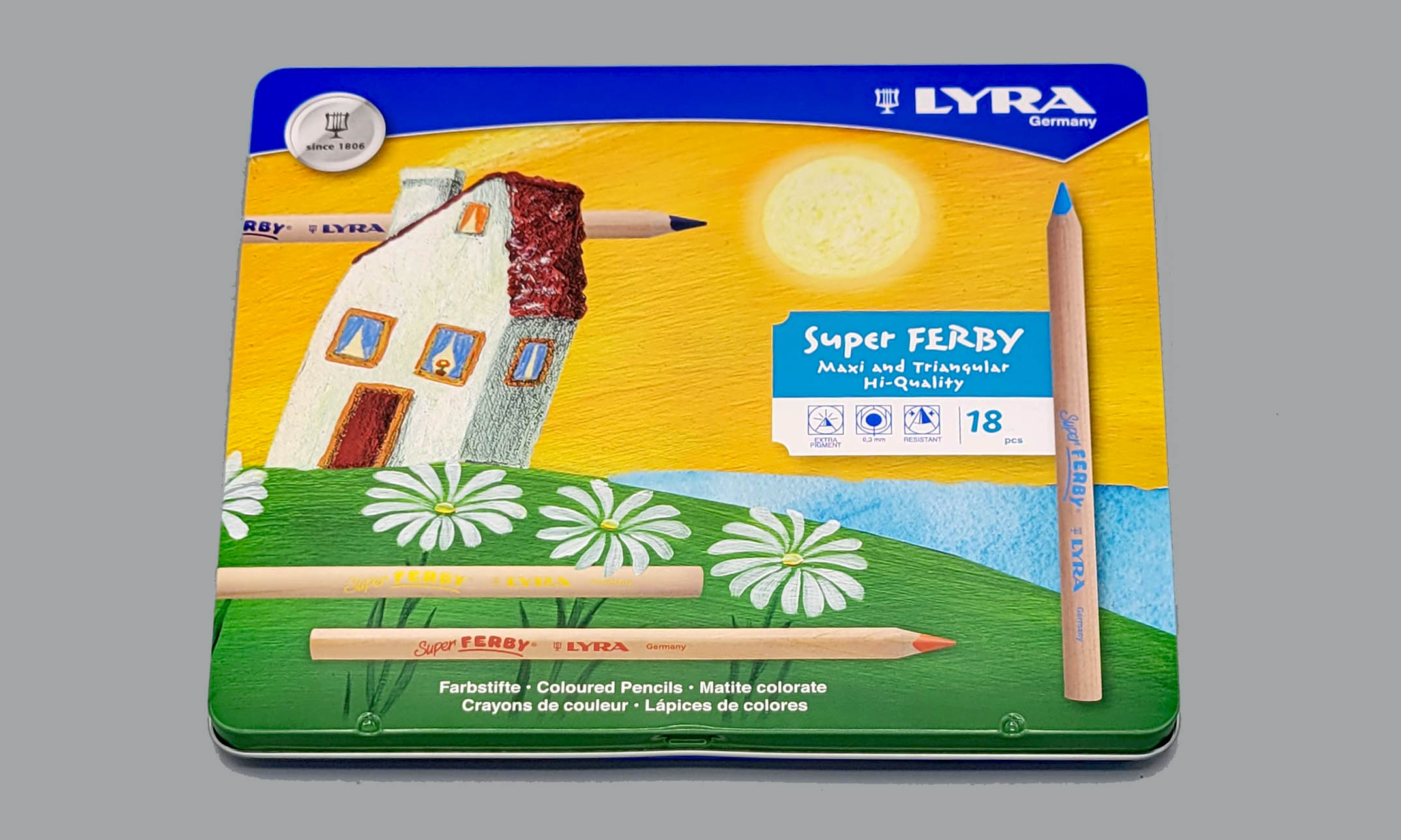 Lyra Super Ferby Single Color - box of 12 Unlaquered Colored Pencils