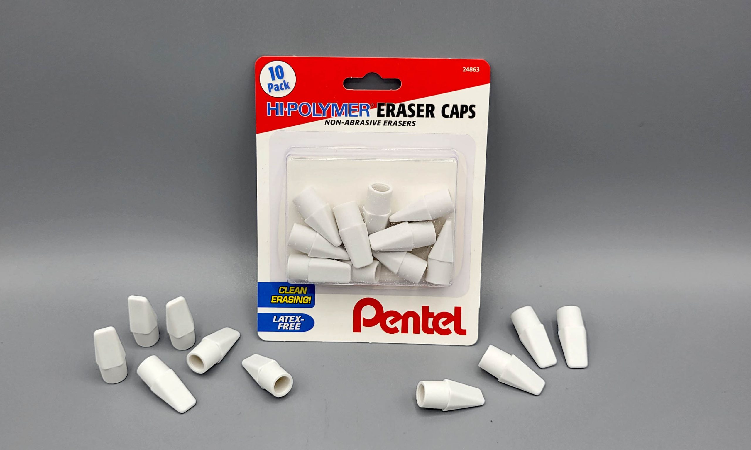 Pentel Hi-Polymer Eraser Caps - Pack of 10