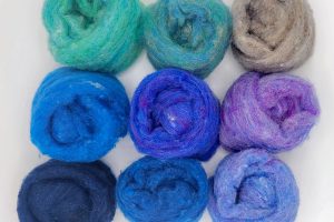 Cool Water & Blue Sky • 9‑Color Wool Roving Set
