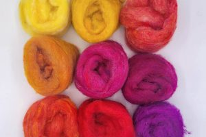 Warm Fire & Sunsets • 9‑Color Wool Roving Set
