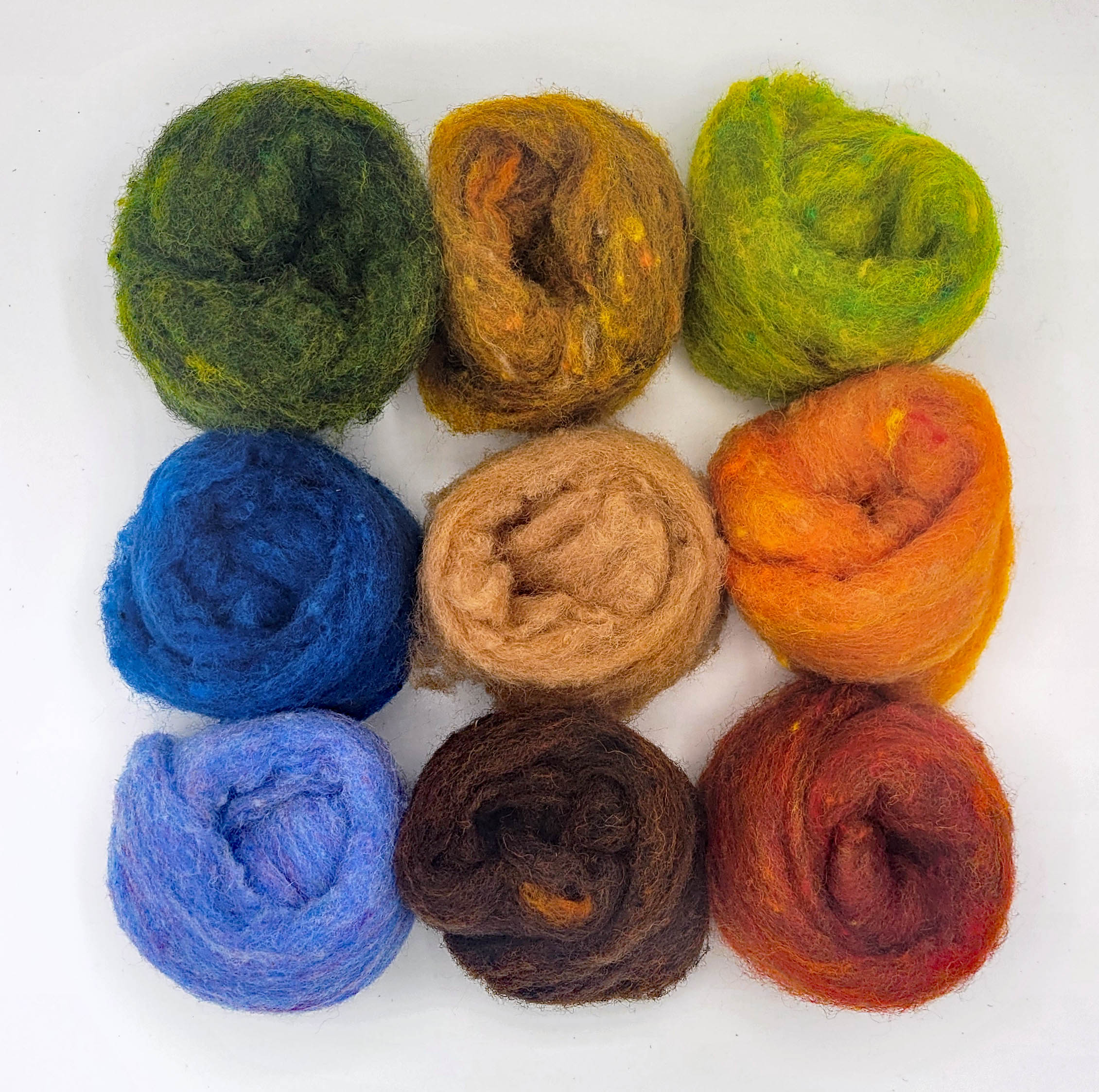 Seasonal Nature – Autumn Bounty • 9‑Color Wool Roving Set